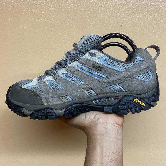 Merrell Moab 2 Falcon Vent Hiking Sneakers “Gray Light Blue” - Picture 3 of 16